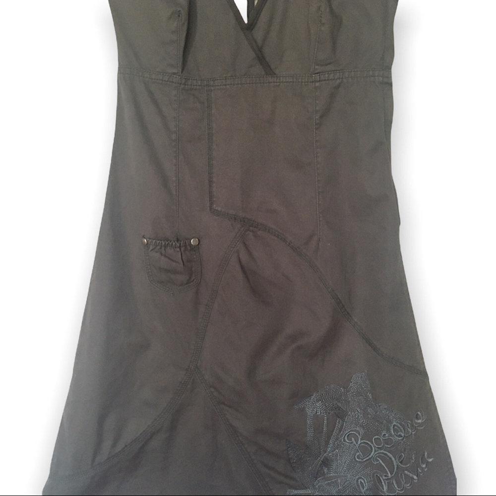 Vintage 90s Patchwork Halter Dress sz 4 - Picture 4 of 7